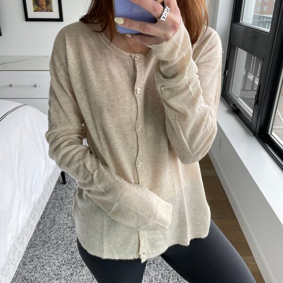 Zadig & Voltaire Button Front Cardigan Beige Medium - Picture 1 of 9